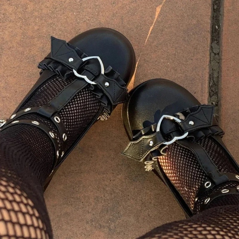 Women'S Shoes Round Toe - Nuove Scarpe Mary Jane con Zeppa