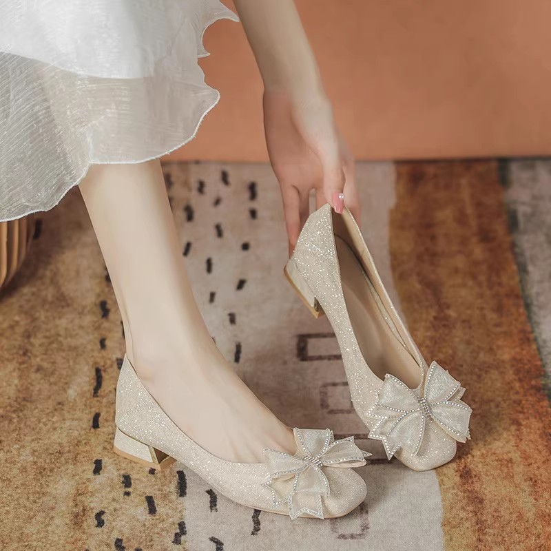 Women'S Heels - Scarpe da sposa basse con suola
