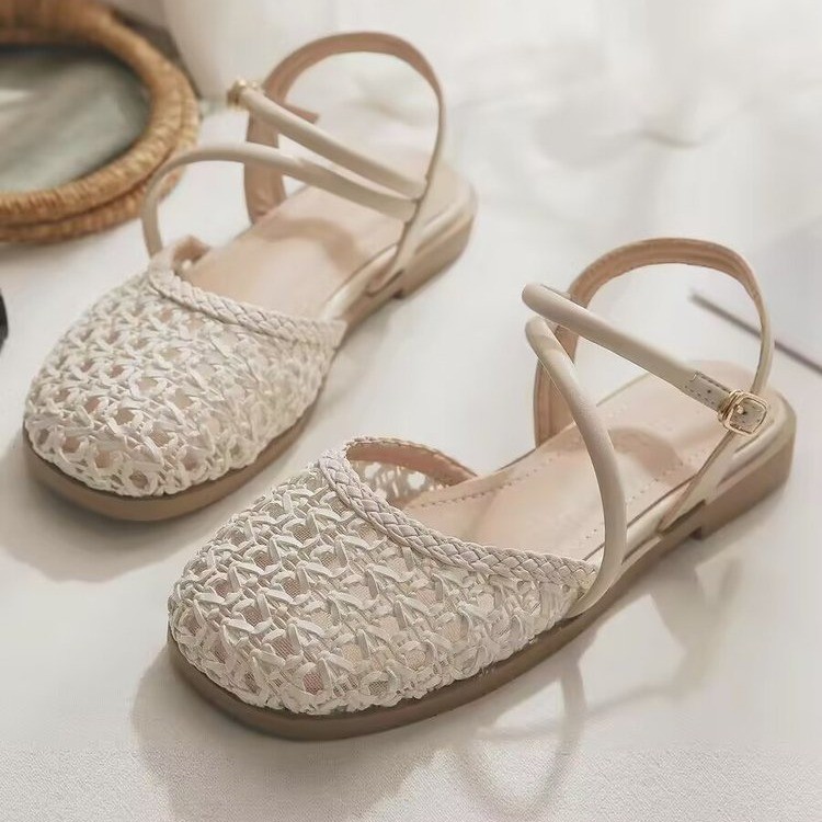 Women'S Shoes Round Toe - Sandali da donna stile francese a