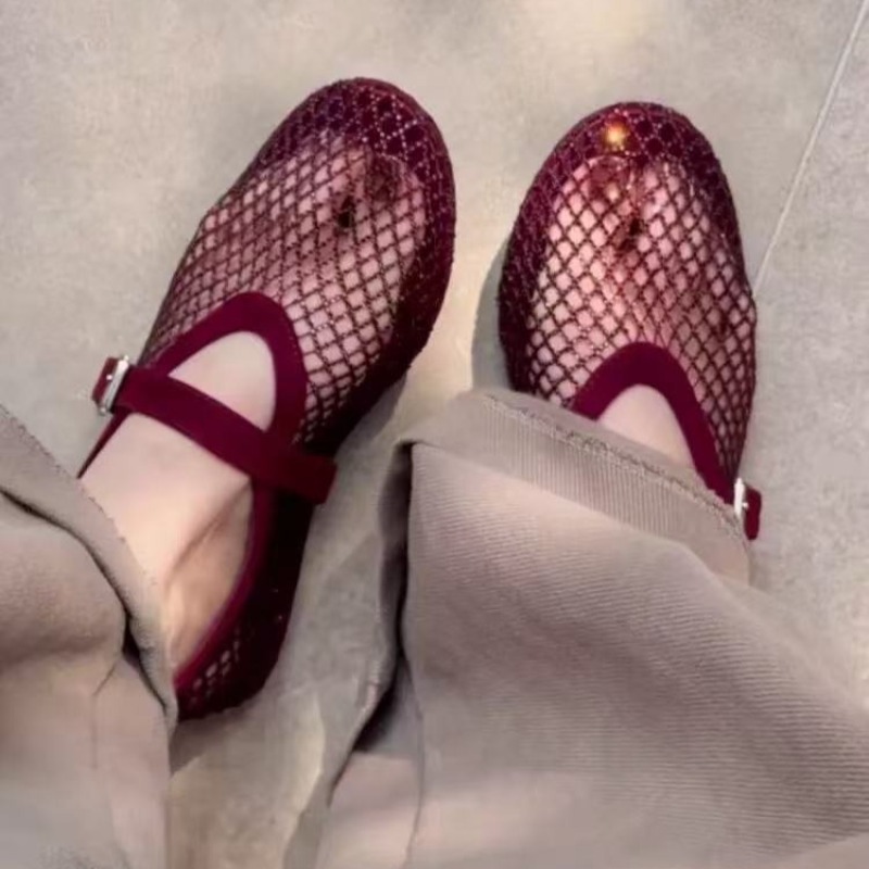 Women'S Shoes Round Toe - Sandali Baotou con strass intagliati da