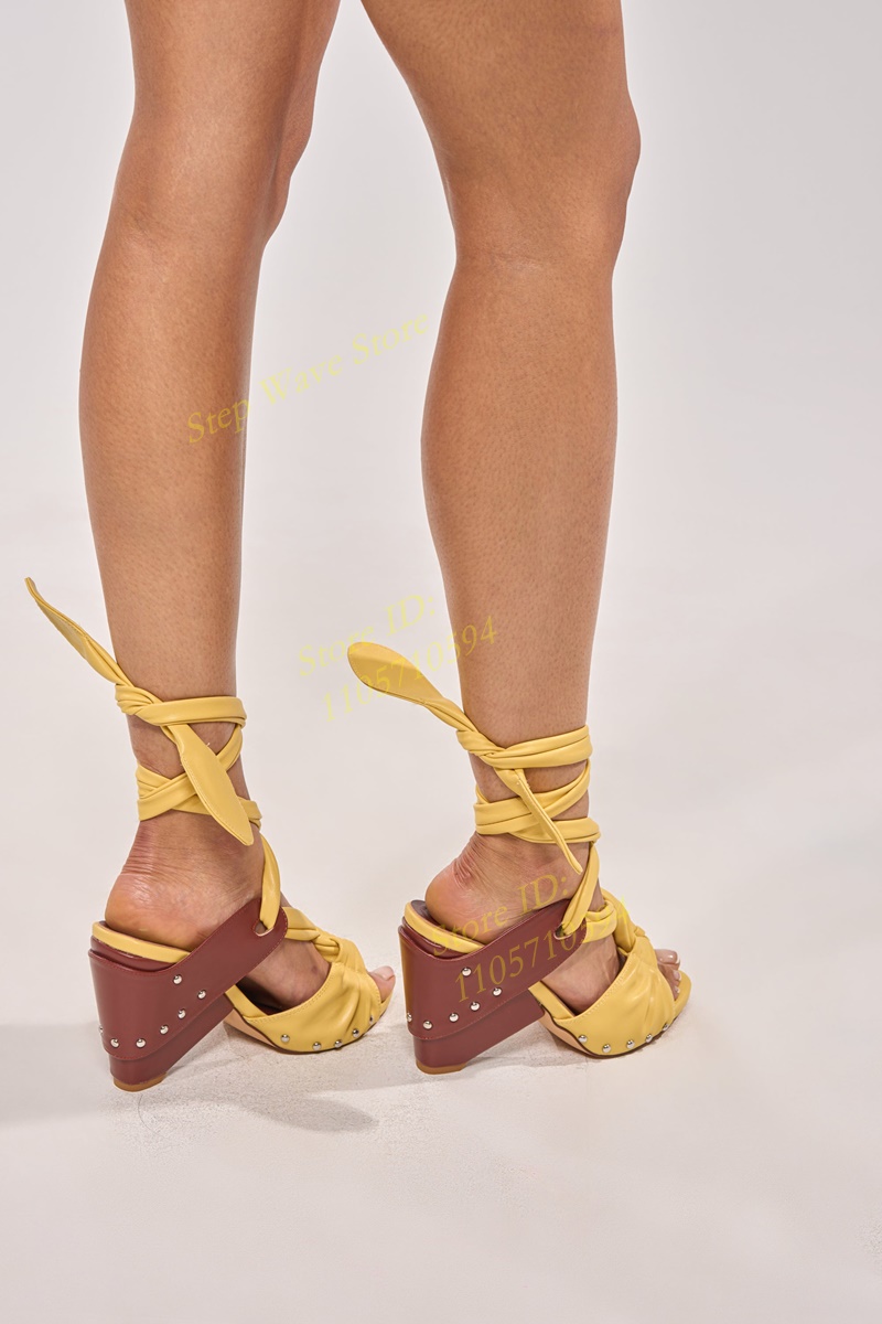 Sandali Gialli in Ecopelle con - Women'S Shoes Yellow recensione e prezzo